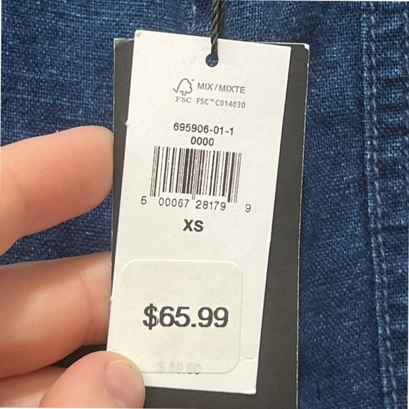 Banana Republic Womens Pants XS NWT $89.50 Dark Blue Linen Tapered Relaxed - Picture 7 of 9